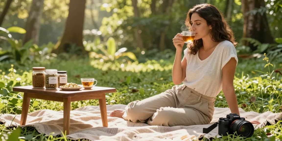 Explore relaxation benefits with Red Bali Kratom in a serene outdoor setting.