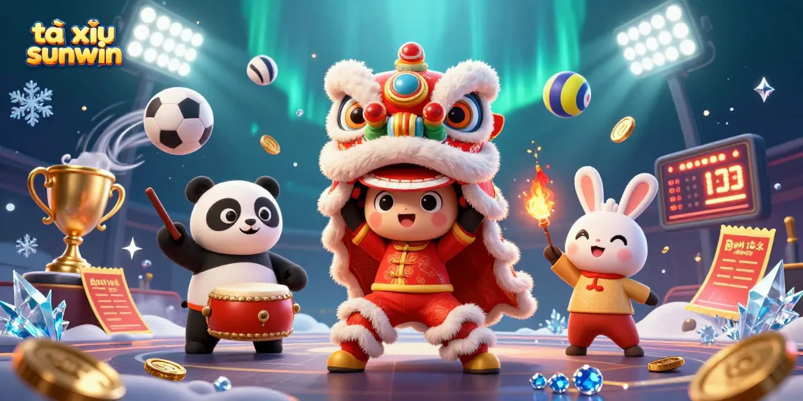 Experience the thrills of tài xỉu sunwin with a lively casino-themed event featuring exciting characters.