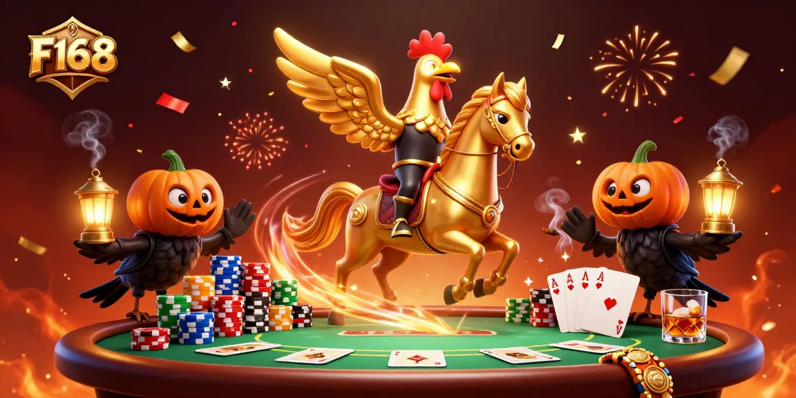 Experience thrilling gaming at F168 with a dynamic midnight casino scene featuring unique characters.